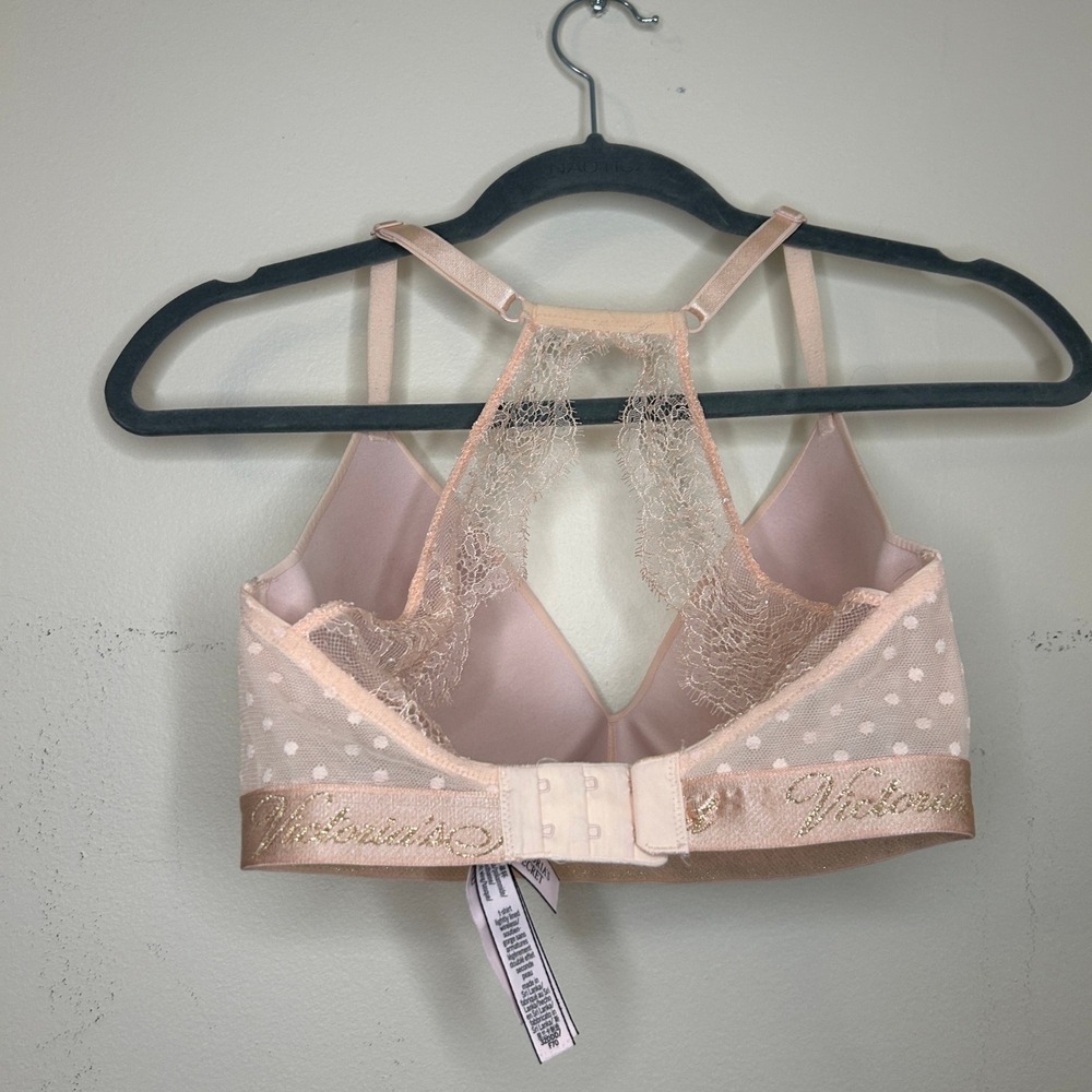 Victoria's Secret Pink T-Shirt Lightly Lined Wireless Lace Bra 32DDD Pink - Picture 3 of 10